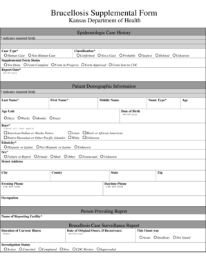 Brucellosis Supplemental Form - kdheks