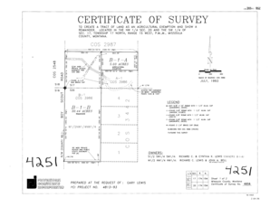 TO CREATE A TRACT OF LAND AS AN AGRICULTURAL EXEMPTION AND SHOW A - co missoula mt