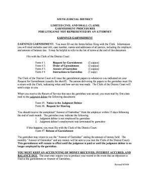 Kansas Earnings Garnishment Forms