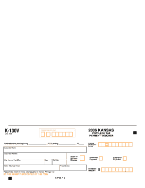 Kansas Privilege Tax Payment Voucher