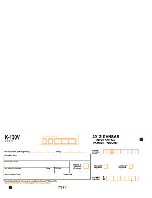 Kansas Privilege Tax Payment Voucher