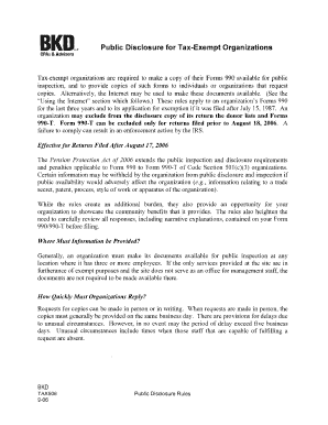 IRS Form 990 Public Disclosure Rules