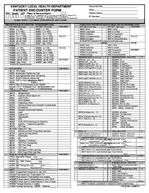 Kentucky Patient Encounter Form