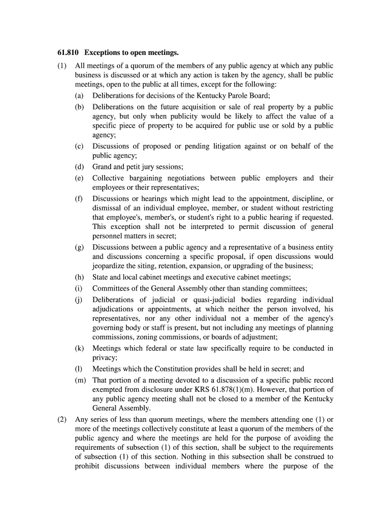 business is discussed or at which any action is taken by the agency, shall be public Preview on Page 1