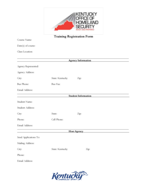 Training Registration Form