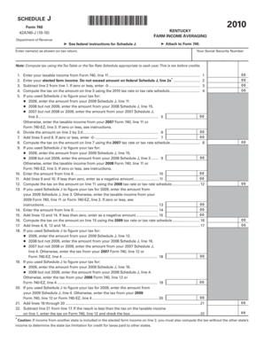 Kentucky Farm Income Averaging Form 740 2010