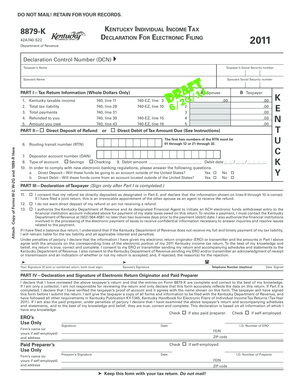 Kentucky Individual Income Tax Declaration for Electronic Filing
