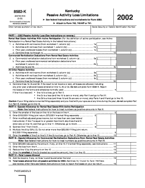Kentucky Form 8582-K