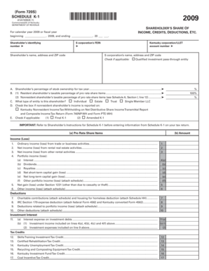 Kentucky Schedule K-1 Form 720S