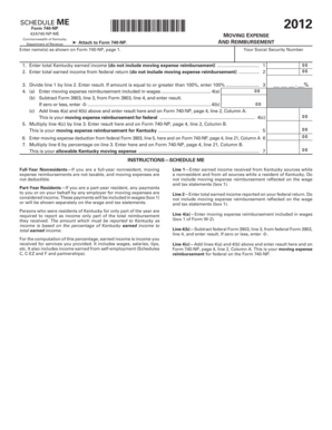Kentucky Moving Expense Reimbursement Form 740-NP