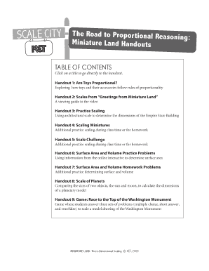 Miniature Land Proportionality Handouts