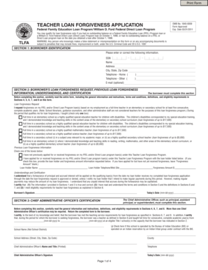 Teacher Loan Forgiveness Application