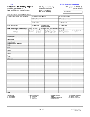 HUD 60002 Section 3 Summary Report