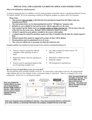 Maine Fuel and Gasoline Tax Refund Application