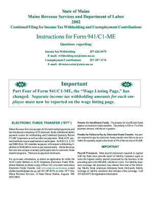 Worksheet 2 941x - Important Instructions for Form 941/C1-ME - Maine.gov - state me