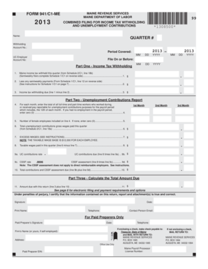 Maine Form 941/C1 2013