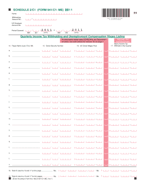 Maine Quarterly Income Tax Withholding Form 941/C1