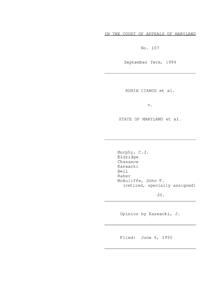 ROBIN CIANOS et al avenue of appeal from a guilty plea before a circuit court - courts state md Preview on Page 1