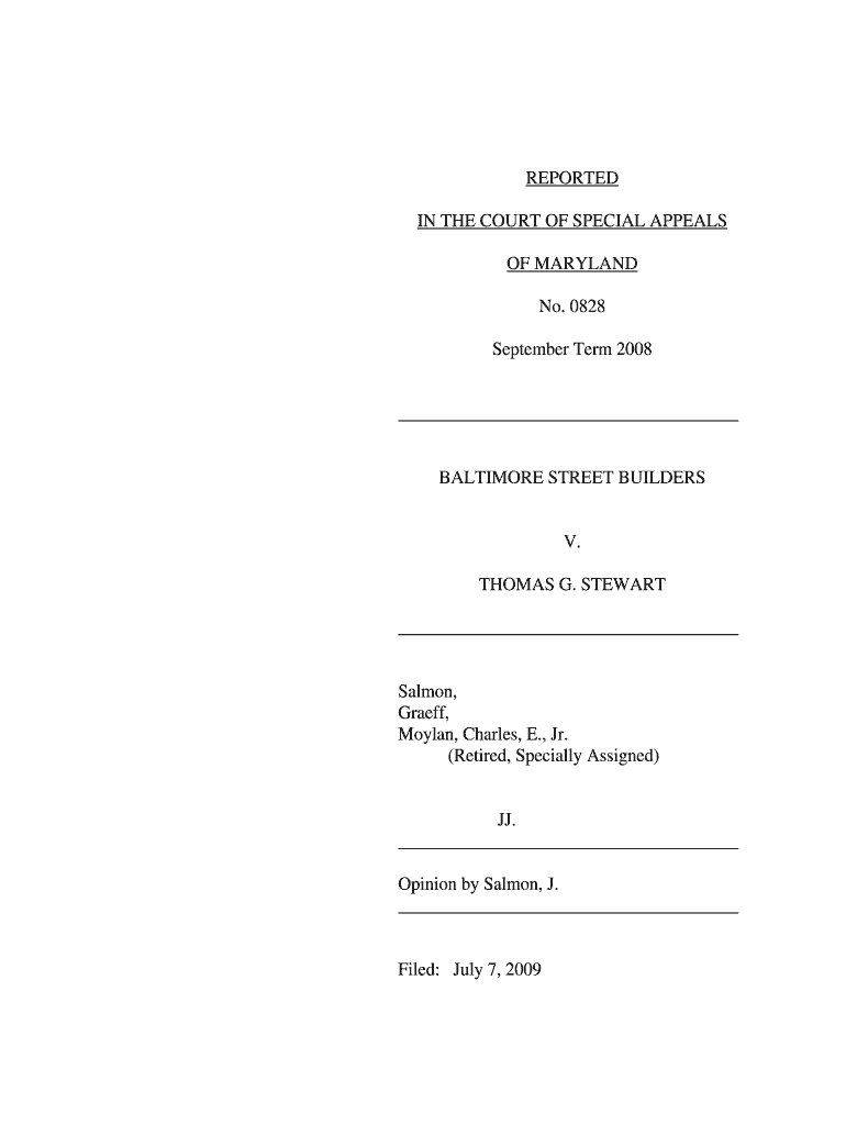 BALTIMORE STREET BUILDERS - courts state md Preview on Page 1