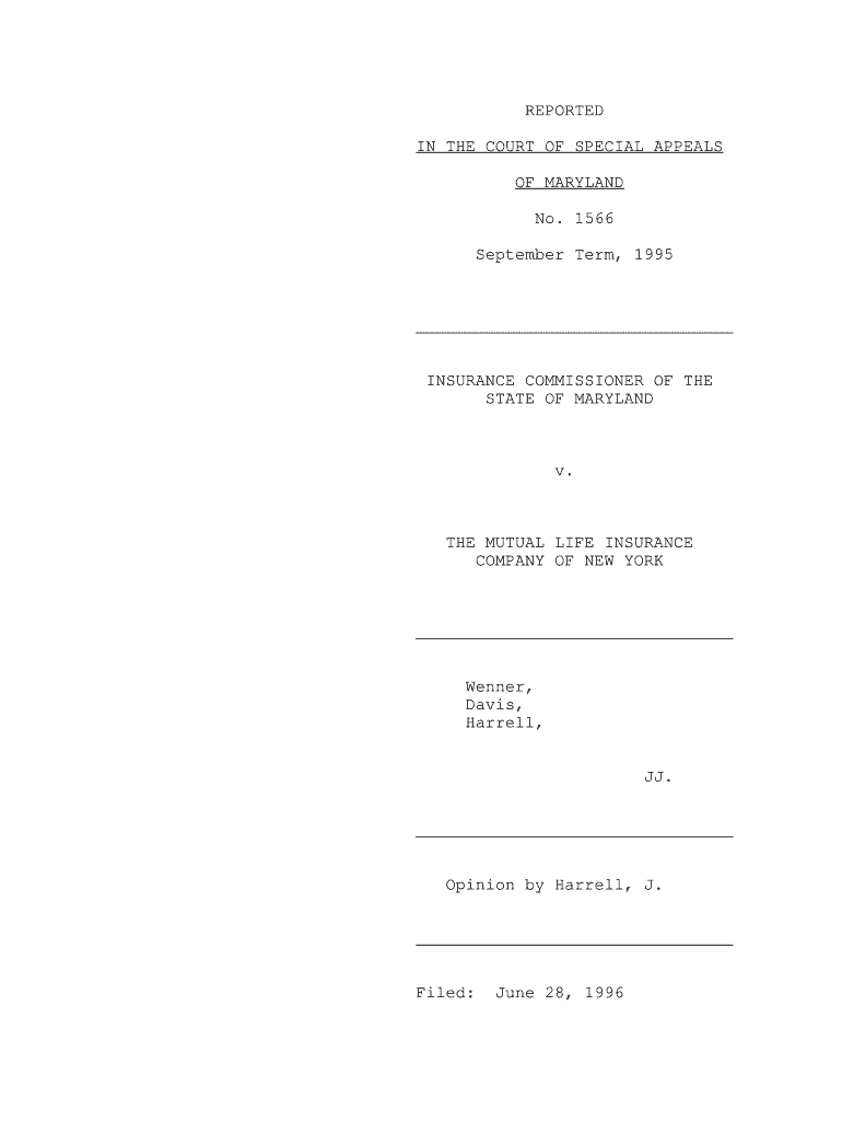 INSURANCE COMMISSIONER OF THE - courts state md Preview on Page 1