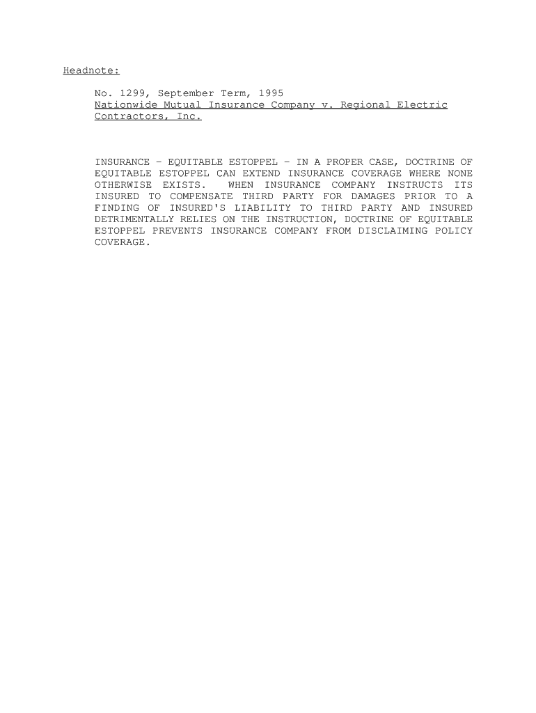 Headnote: No 1299, September Term, 1995 Nationwide Mutual Preview on Page 1