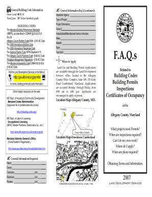 Allegany County Building Permit Application