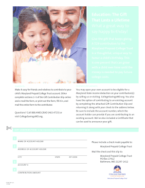 Maryland Prepaid College Trust Gift Contribution