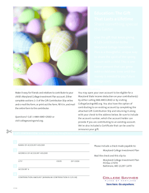 Maryland College Investment Plan Gift Contribution Form