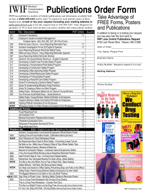 Resident admission note example - IWIF Publications Order Form. IWIF Publications Order Form