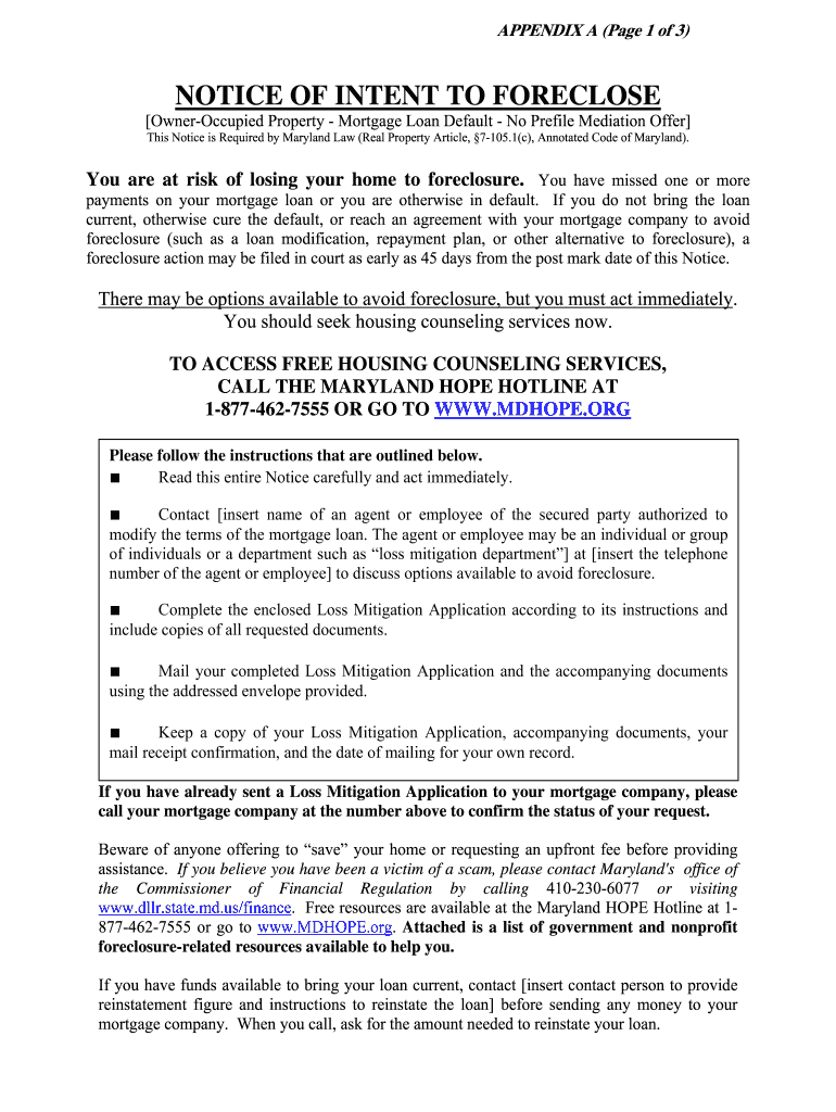 foreclosure letter Preview on Page 1.