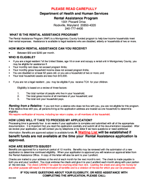 Montgomery County Rental Assistance Application