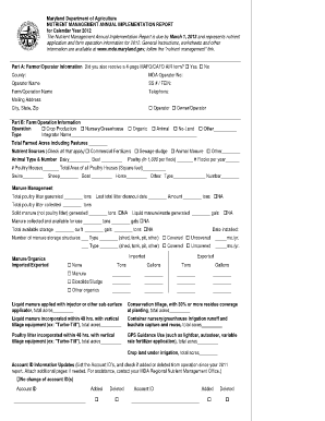 Maryland Nutrient Management Annual Implementation Report