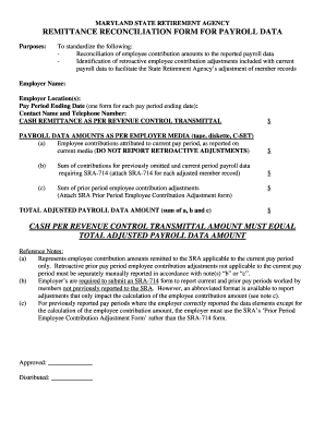 Maryland Remittance Reconciliation Form