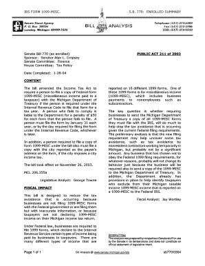 Michigan 1099-MISC Filing Requirement