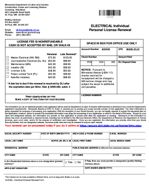 Minnesota Electrical License Renewal Form