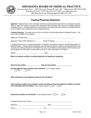 Treating Physician Statement