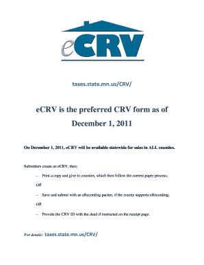 Fillable Online ECRV is the preferred CRV form as of December 1, 2011 ...