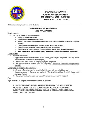 Oklahoma County Sign Permit Application