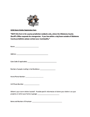 OCSO Storm Shelter Registration Form