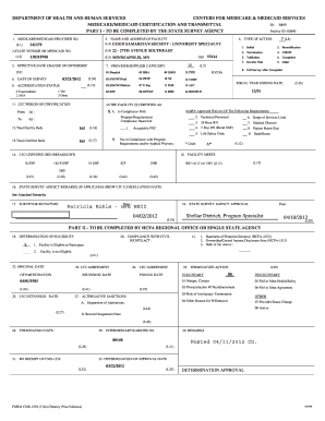 Medicare/Medicaid Certification Form CMS-1539