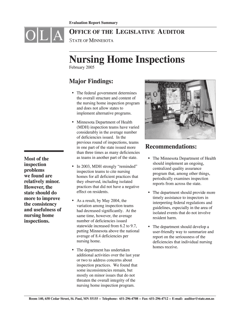 Fillable Online Nursing Home Inspections Fax Email Print pdfFiller