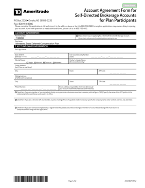 Self-Directed Brokerage Account Agreement Form
