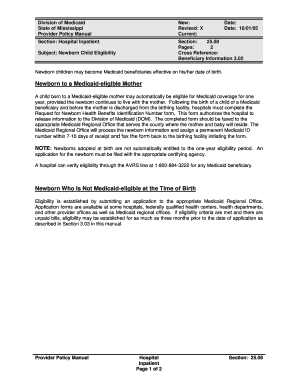 Mississippi Newborn Medicaid Eligibility Form