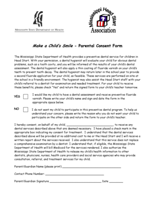 Child Dental Consent Form