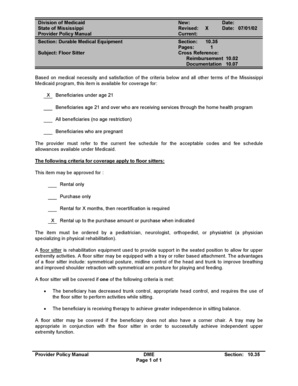 Mississippi Medicaid Floor Sitter Policy