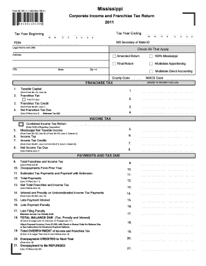 Mississippi Corporate Income and Franchise Tax Return