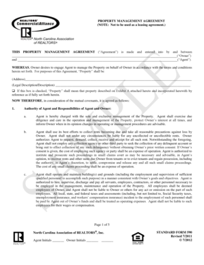 Sample property management agreement - SE Keyword - Website ... - ncrealtors