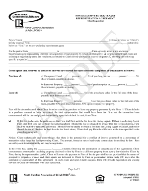North Carolina Non-Exclusive Buyer/Tenant Representation Agreement