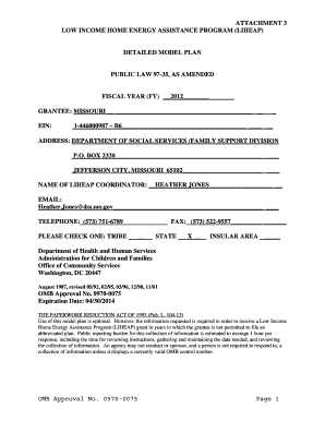 Low Income Home Energy Assistance Program (LIHEAP) Model Plan