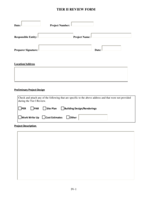 Tier II Review Form